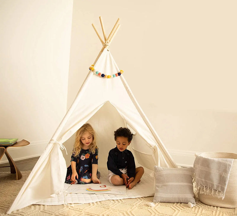 1.6m/1.3m Kid Tent Indoor Play House Wigwam for Child Portable Child Tipi Tents Teepee Toddler Ball Pit Girl Castle Play Room