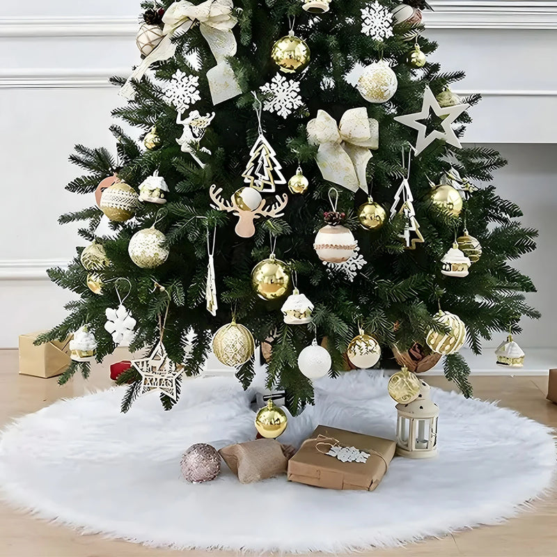 90/120cm Christmas Tree Skirts Plush Mat Christmas Decor for Home 2024 Tree Surround Base Mat Xmas Ornament New Year Gift 2025