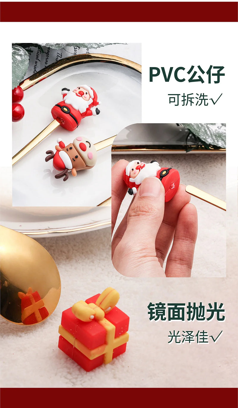 Christmas Decorations Home Christmas Table Decor Stainless SpoonsFork Cutlery Set Elk Xmas Tree New Year 2024 Navidad 2023 Gifts