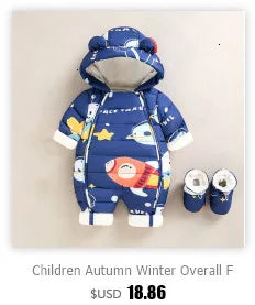 2024 New born Baby Girl clothes Winter Snowsuit Plus Velvet Thick Baby Boys Jumpsuit 0-3 Years Romper boy Overalls Toddler Coat