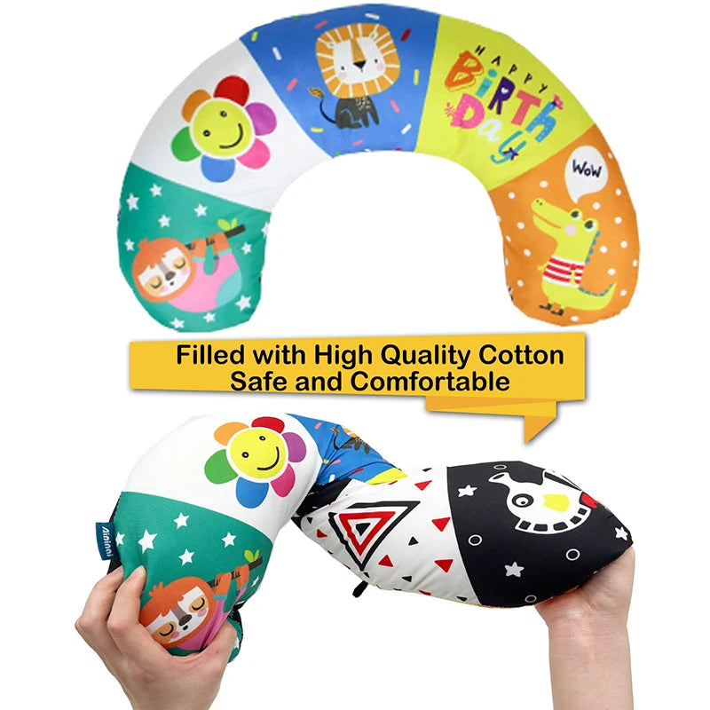 Baby Tummy Time Pillow Toys Black and White High Contrast Baby Toys Montessori Sensory Toy for Babies Newborn Infants 0-6 Months