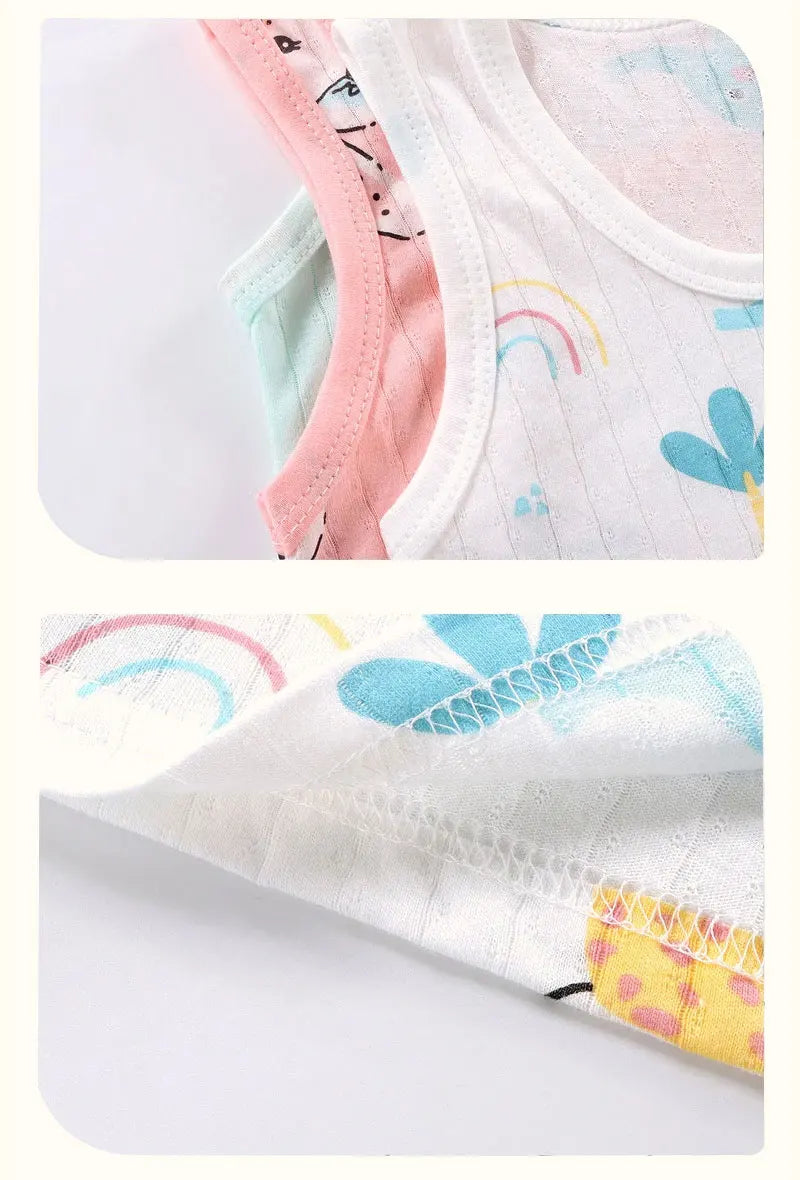 Children's Clothing Print Sleeveless Tops Shorts Cute Breathable Kids Summer Vest Shorts Set Tank Top for Baby Clothing Children