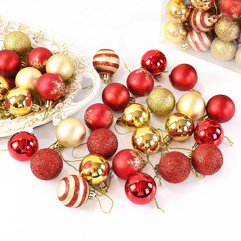 50Pcs/box Christmas Balls Christmas Tree Ornaments Ball Xmas Hanging Tree Pendants Home Decor 2025 New Year Gift Noel Navidad