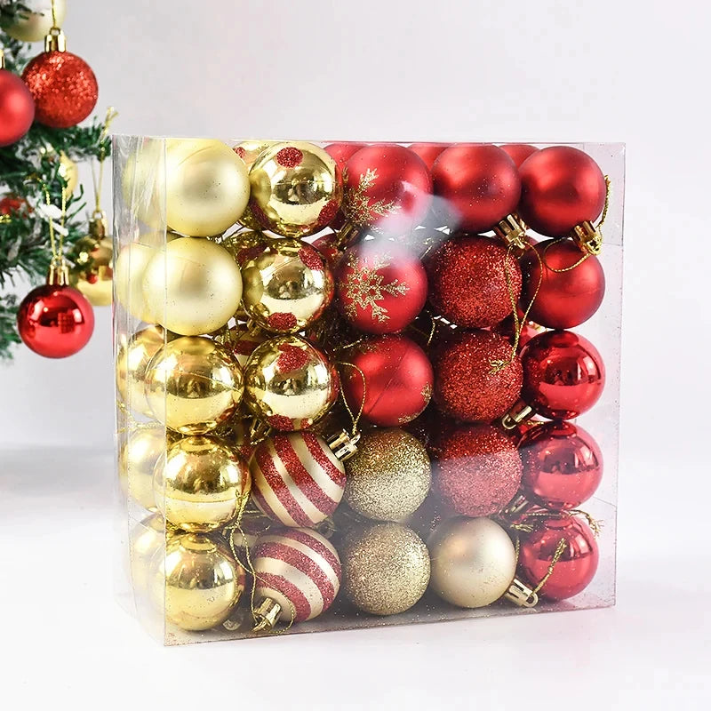 50Pcs/box Christmas Balls Christmas Tree Ornaments Ball Xmas Hanging Tree Pendants Home Decor 2025 New Year Gift Noel Navidad