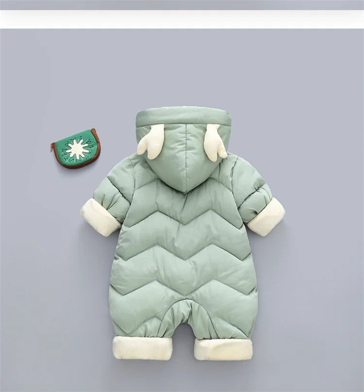 2024 New born Baby Girl clothes Winter Snowsuit Plus Velvet Thick Baby Boys Jumpsuit 0-3 Years Romper boy Overalls Toddler Coat