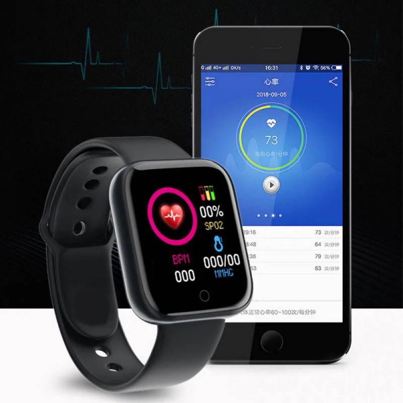 Multifunctional Smart Watch Men Women Bluetooth Connected Phone Music Fitness Sports Bracelet Sleep Monitor Y68 Smartwatch D20