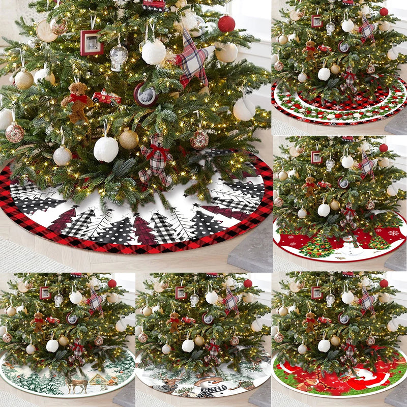 90/120cm Christmas Tree Skirts Plush Mat Christmas Decor for Home 2024 Tree Surround Base Mat Xmas Ornament New Year Gift 2025