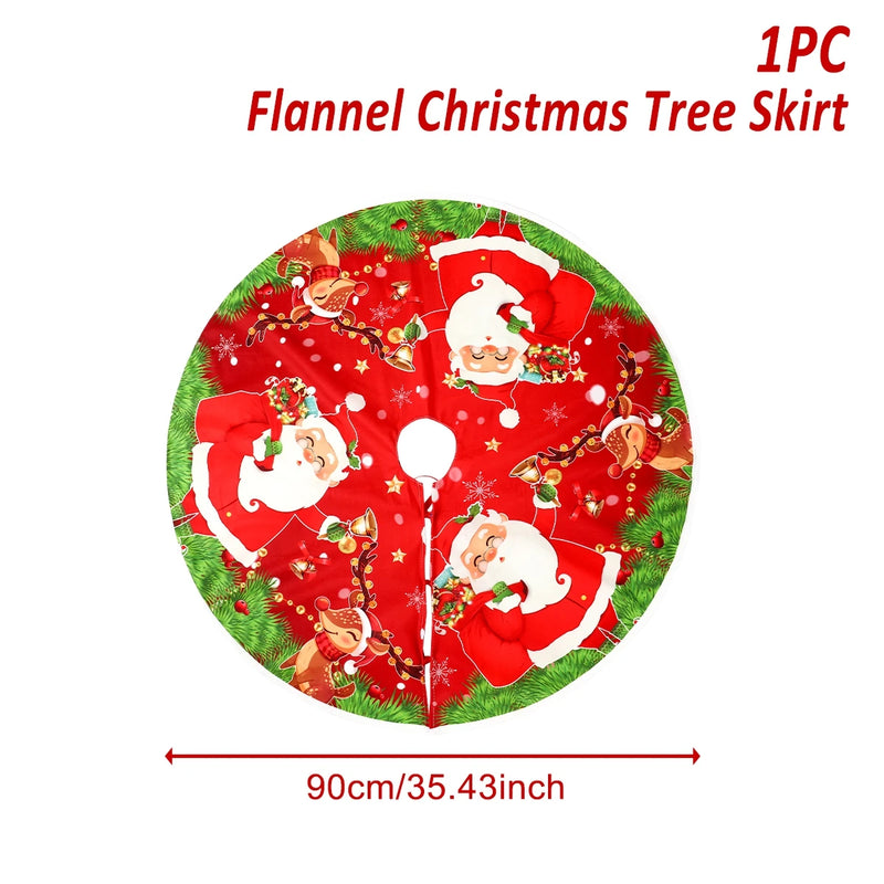 90/120cm Christmas Tree Skirts Plush Mat Christmas Decor for Home 2024 Tree Surround Base Mat Xmas Ornament New Year Gift 2025