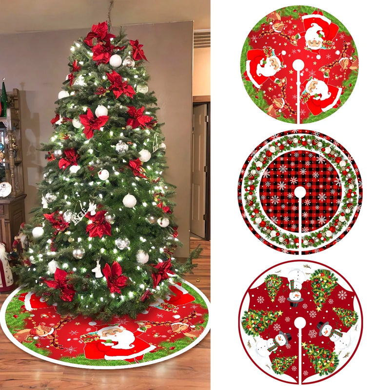 90/120cm Christmas Tree Skirts Plush Mat Christmas Decor for Home 2024 Tree Surround Base Mat Xmas Ornament New Year Gift 2025