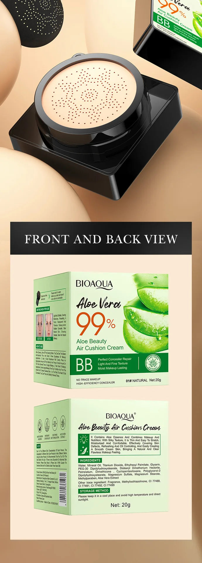 Almofada de ar cc creme cogumelo cabeça fundação hidratante longa duração rosto comestics natural iluminar rosto base tom compõem