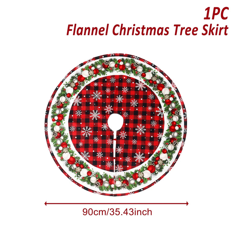 90/120cm Christmas Tree Skirts Plush Mat Christmas Decor for Home 2024 Tree Surround Base Mat Xmas Ornament New Year Gift 2025